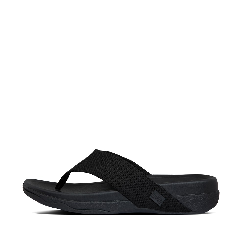 Fitflop Mens Sandals - Surfer Toe-post - Black - 103-PQMBCF